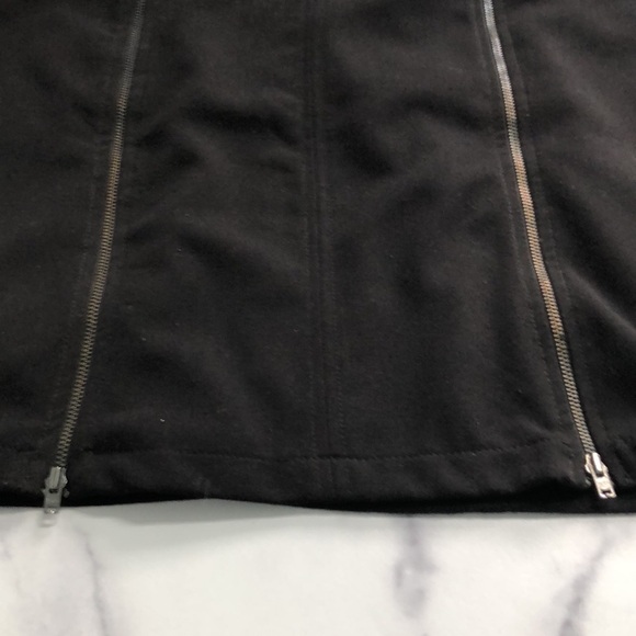 Zara TRF Double Zip Up Black Pencil Mini Skirt Size 8 - Picture 8 of 14